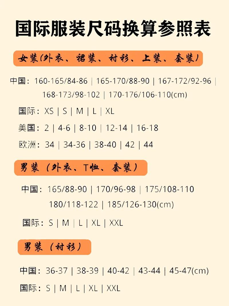 国产尺码和欧洲尺码视频:专业服装尺码对比助手