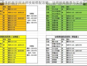 热血传奇手机版平民法师技能搭配攻略：法师技能推荐与实战应用指南