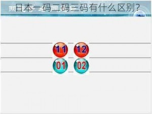 日本一码二码三码有什么区别？