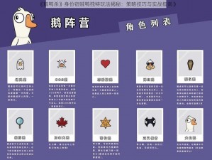 《鹅鸭杀》身份窃贼鸭独特玩法揭秘：策略技巧与实战指南》