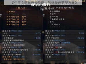 《仁王 2 防具选择攻略：解析最佳搭配方案》