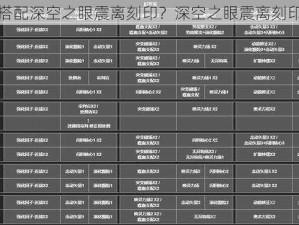 如何搭配深空之眼震离刻印？深空之眼震离刻印推荐