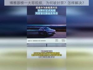 博雅跟榜一大哥视频，为何被封禁？怎样解决？