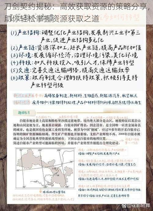 刀剑契约揭秘：高效获取资源的策略分享，助你轻松掌握资源获取之道