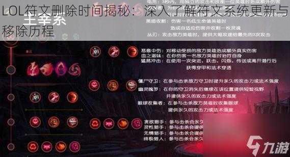 LOL符文删除时间揭秘：深入了解符文系统更新与移除历程