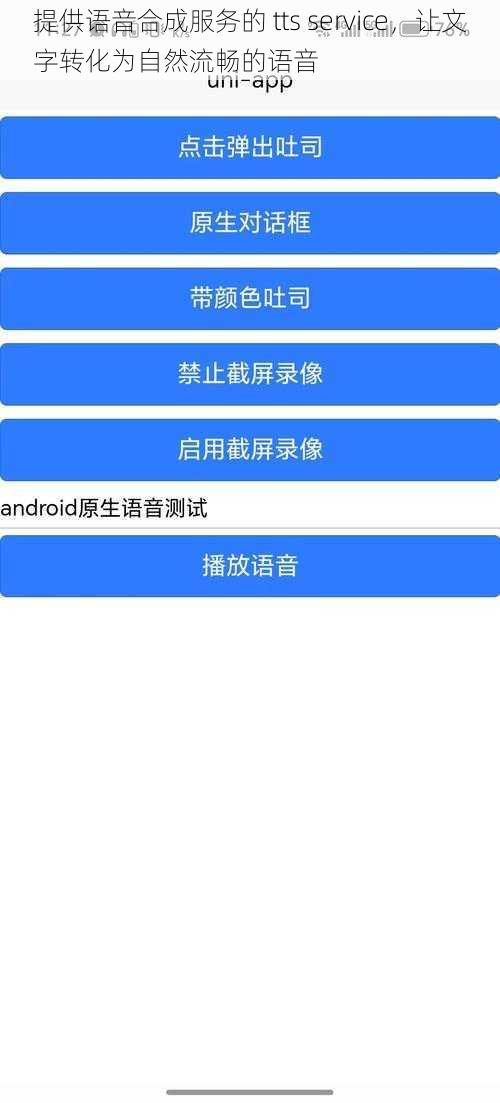 提供语音合成服务的 tts service，让文字转化为自然流畅的语音