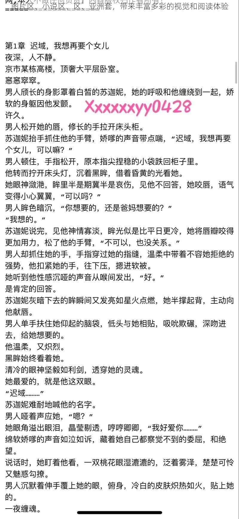 图片区、小说区、区、亚洲套，带来丰富多彩的视觉和阅读体验