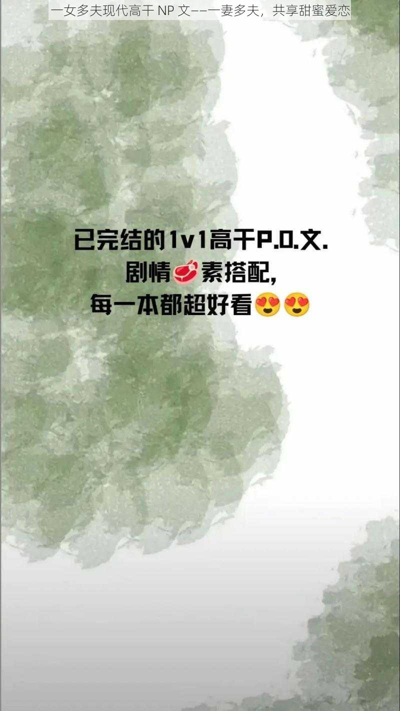 一女多夫现代高干 NP 文——一妻多夫，共享甜蜜爱恋