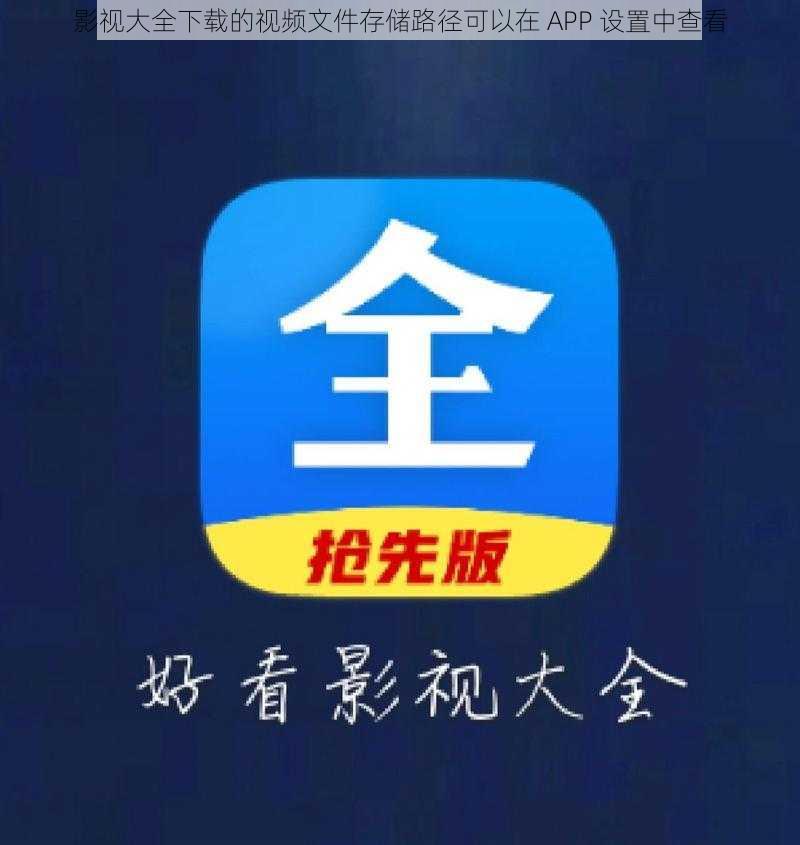 影视大全下载的视频文件存储路径可以在 APP 设置中查看