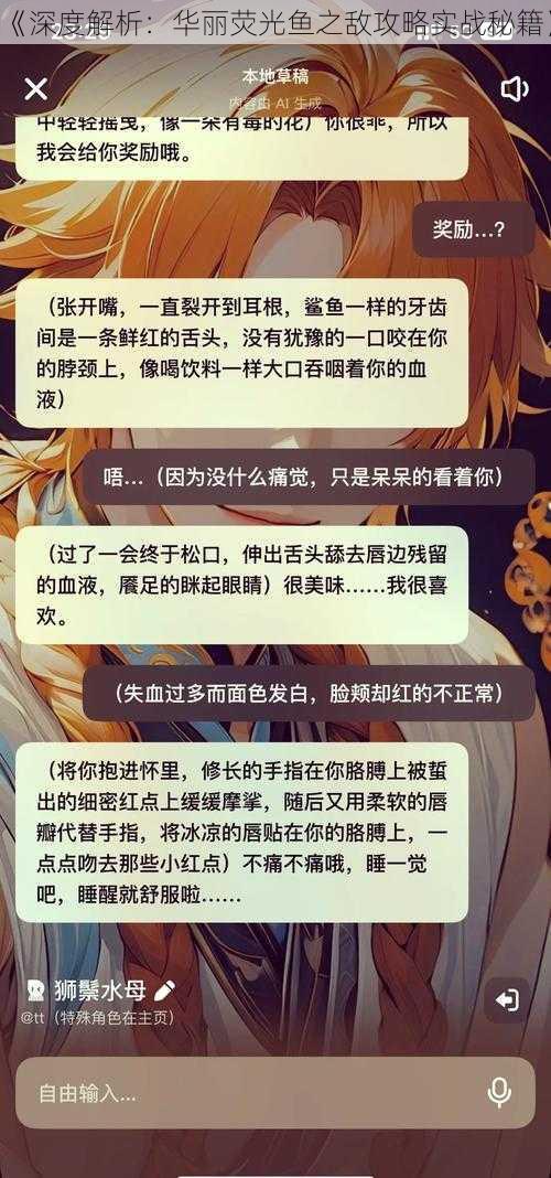 《深度解析：华丽荧光鱼之敌攻略实战秘籍》