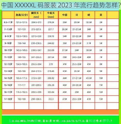 中国 XXXXXL 码服装 2023 年流行趋势怎样？