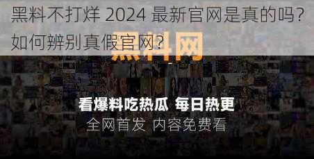 黑料不打烊 2024 最新官网是真的吗？如何辨别真假官网？