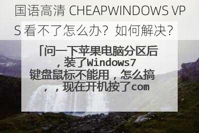 国语高清 CHEAPWINDOWS VPS 看不了怎么办？如何解决？