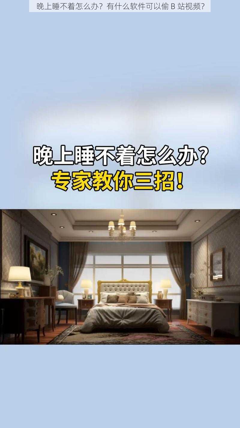 晚上睡不着怎么办？有什么软件可以偷 B 站视频？