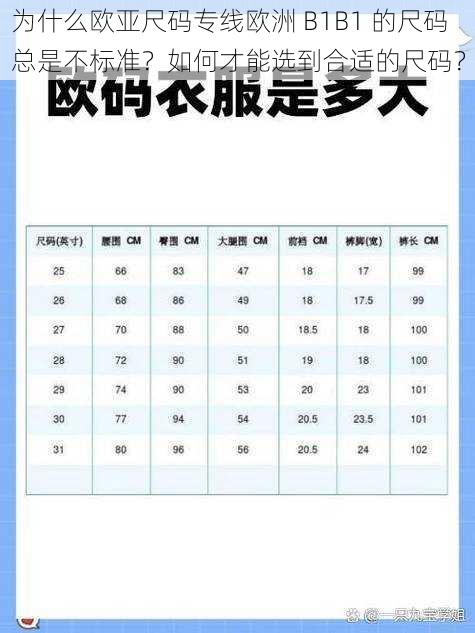 为什么欧亚尺码专线欧洲 B1B1 的尺码总是不标准？如何才能选到合适的尺码？