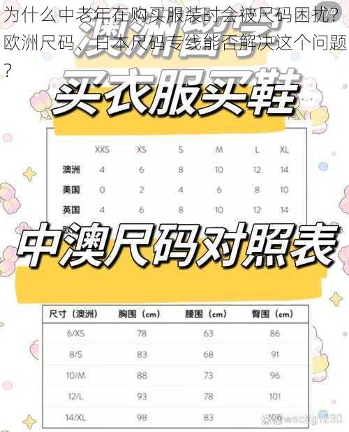 为什么中老年在购买服装时会被尺码困扰？欧洲尺码、日本尺码专线能否解决这个问题？