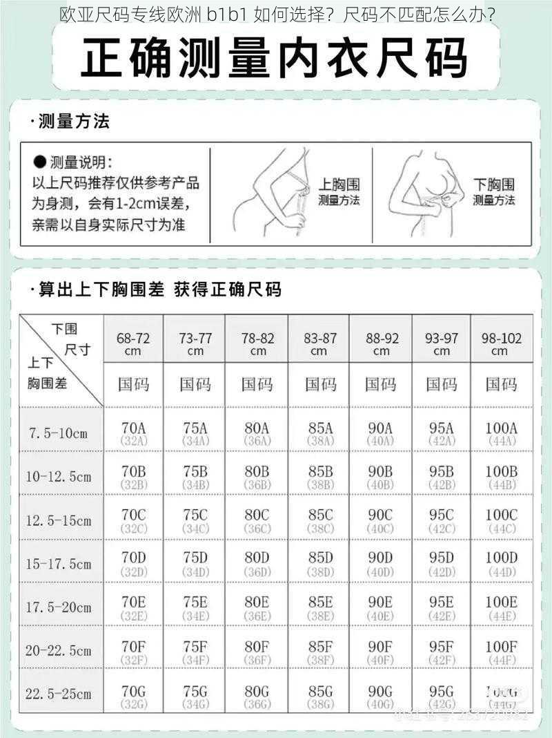 欧亚尺码专线欧洲 b1b1 如何选择？尺码不匹配怎么办？