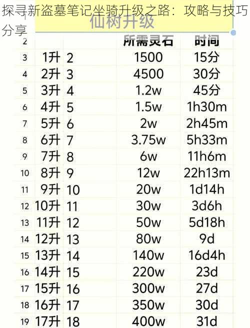 探寻新盗墓笔记坐骑升级之路：攻略与技巧分享