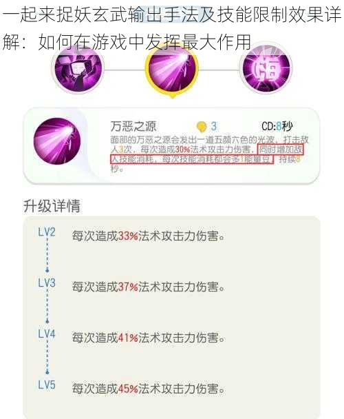 一起来捉妖玄武输出手法及技能限制效果详解：如何在游戏中发挥最大作用